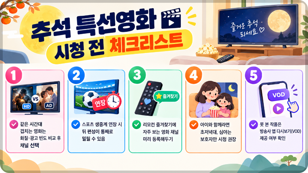 2026 추석 특선영화 편성표 이미지