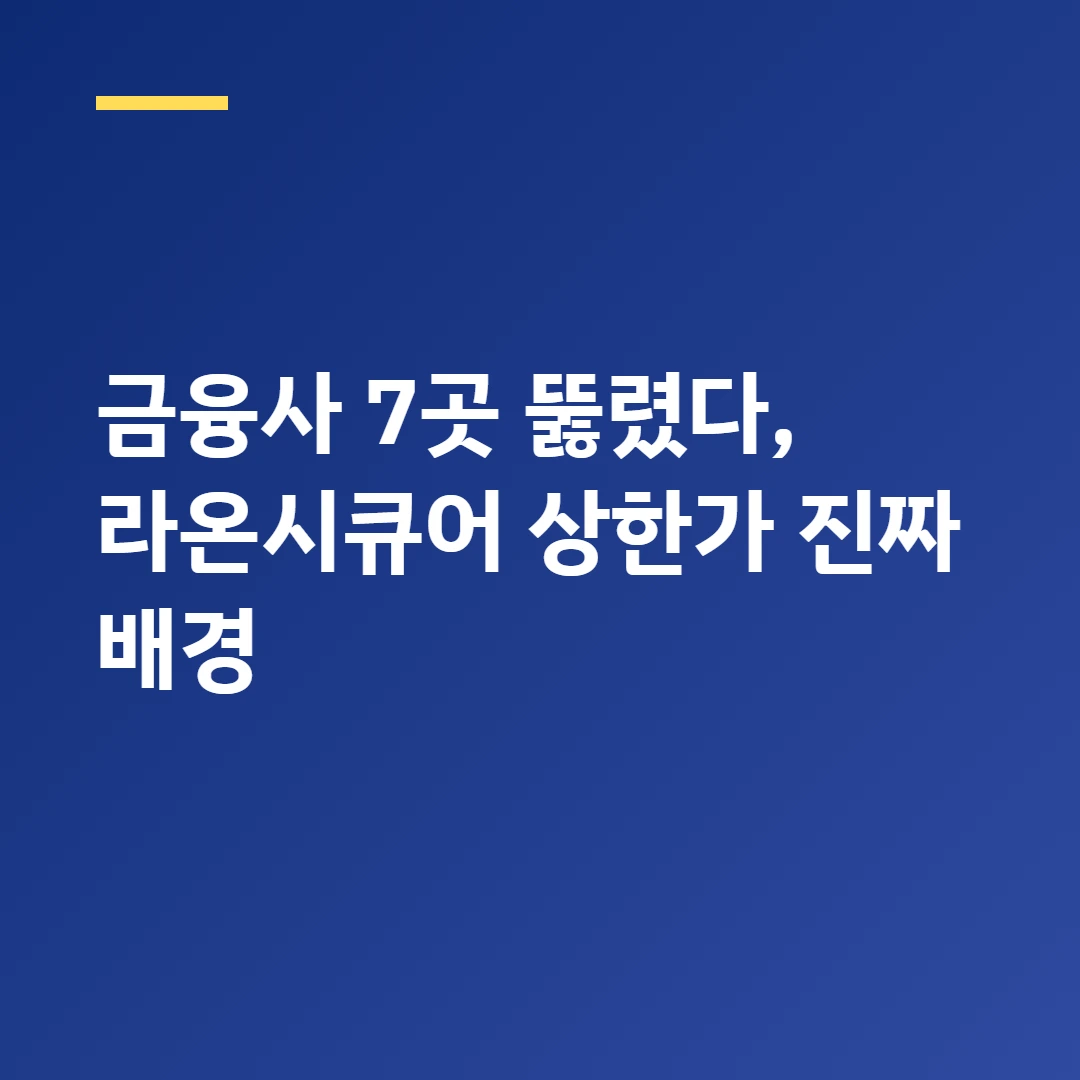 금융사 7곳 뚫렸다, 라온시큐어 상한가 진짜 배경