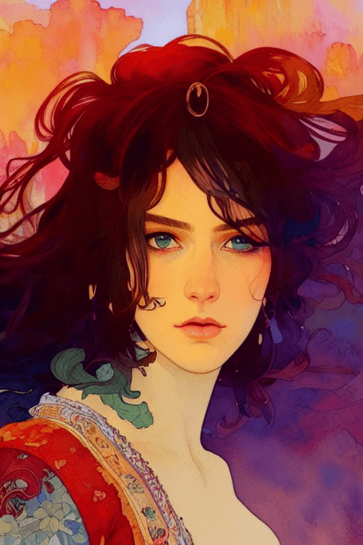 Playground AI로 생성한 그림(2) - 우아한 옆모습