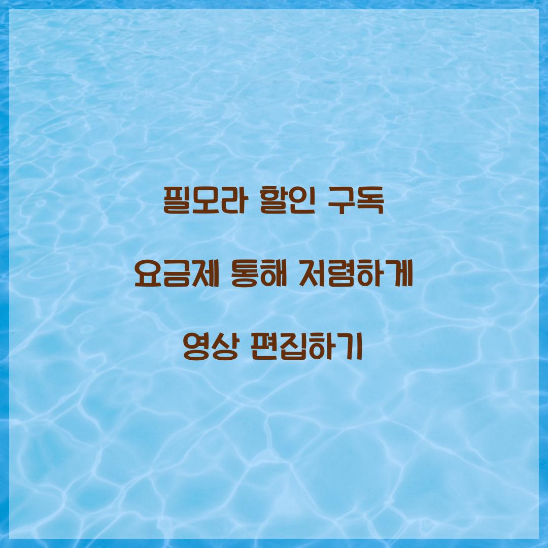 필모라 할인 구독 요금제