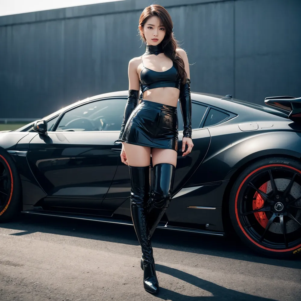 Stable diffusion AI Picture-Racing girl