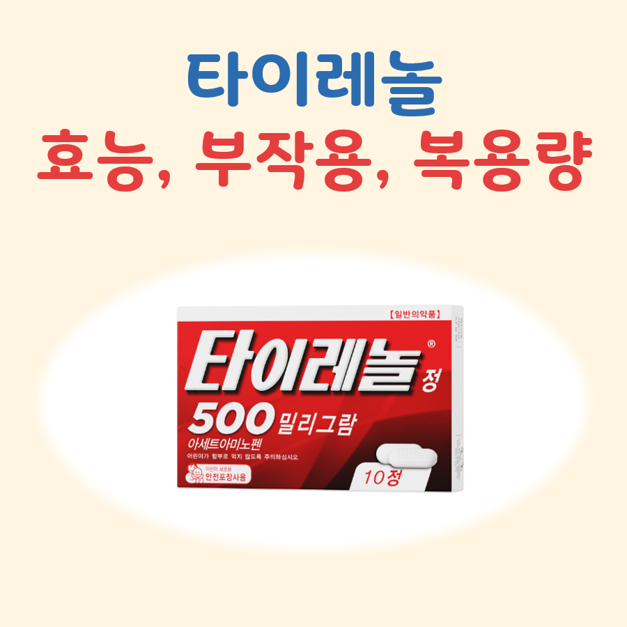 타이레놀 효능, 부작용, 복용량 대표 이미지