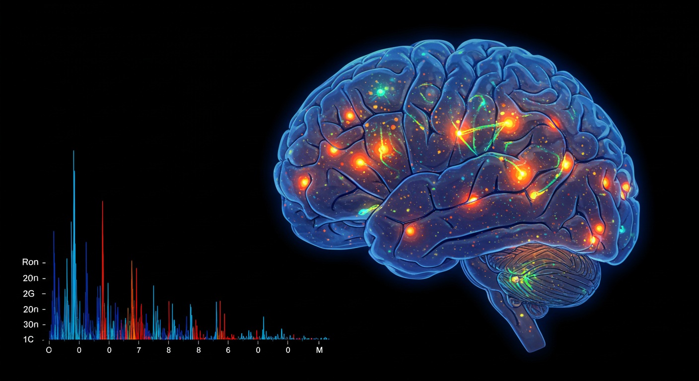 두뇌가 활성화되는 모습을 시각화한 일러스트레이션