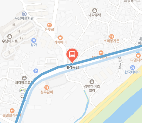 내각농협에서 인천공항 리무진 공항버스(8844번) 지도 위치