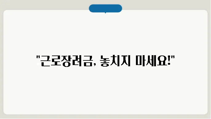 근로장려금 지급액 계산기 절젼 확산