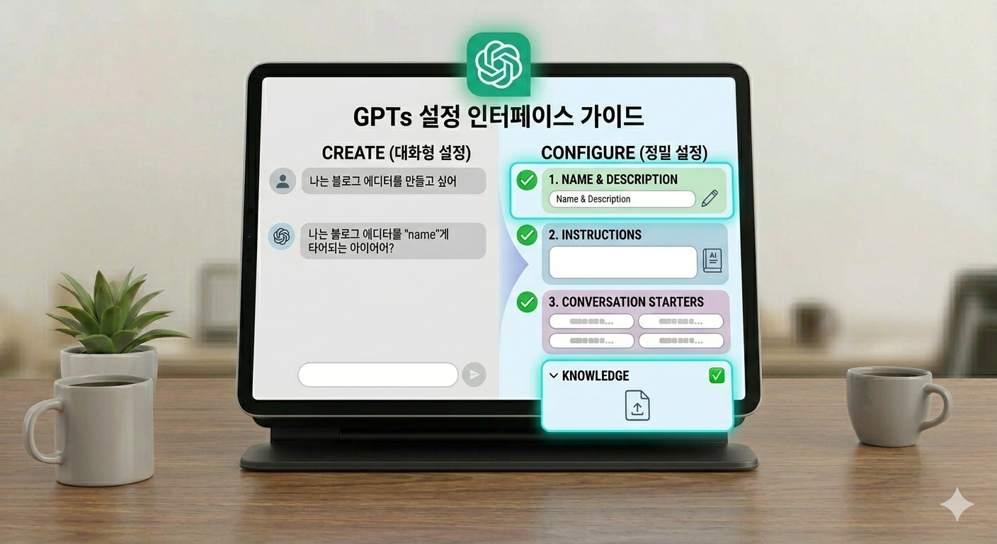 ChatGPT 커스텀 GPT 제작 설정 가이드 목업