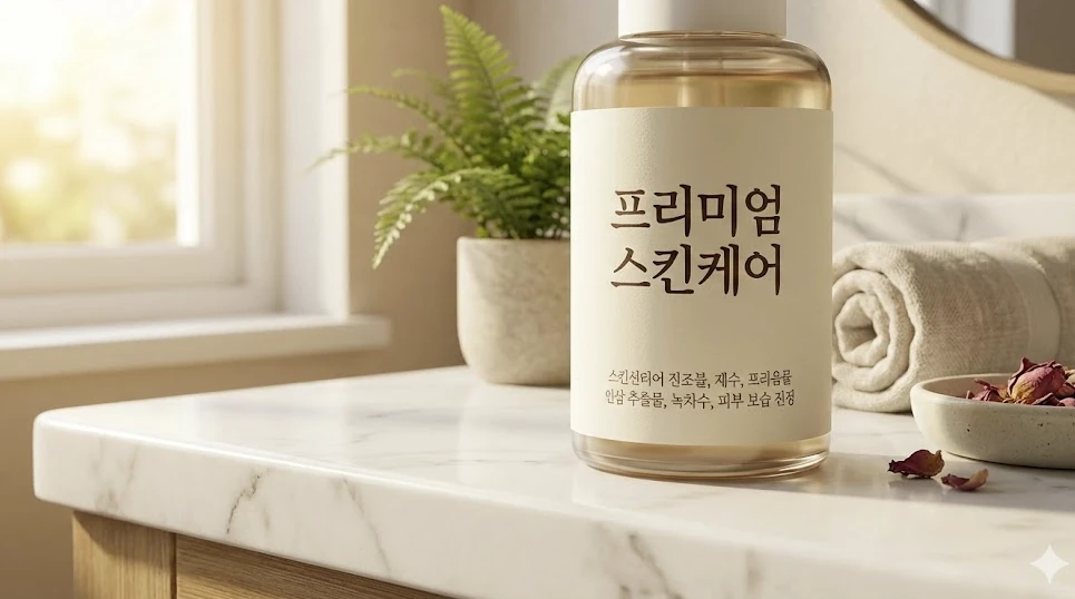 라이프스타일 제품샷 (한글 라벨) 프롬프트 결과물