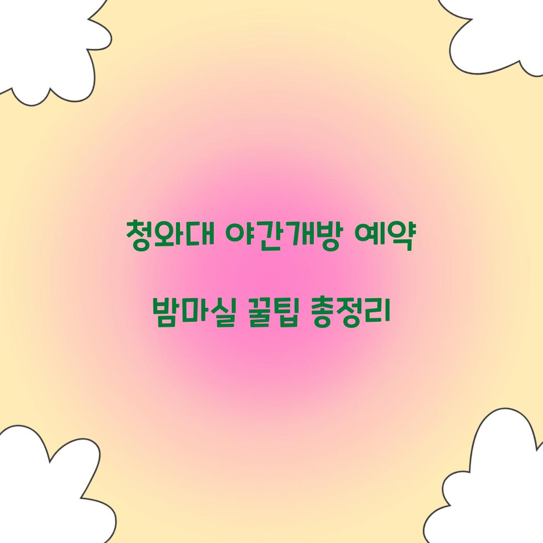 청와대 야간개방 예약 밤마실