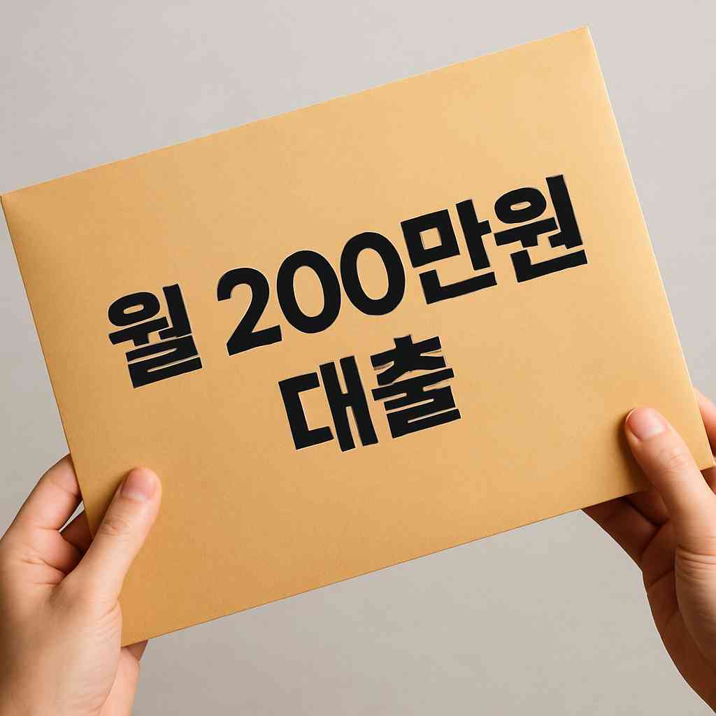 직업훈련 생계비 대출 안내 서류봉투를 양손에 들고 있는 이미지