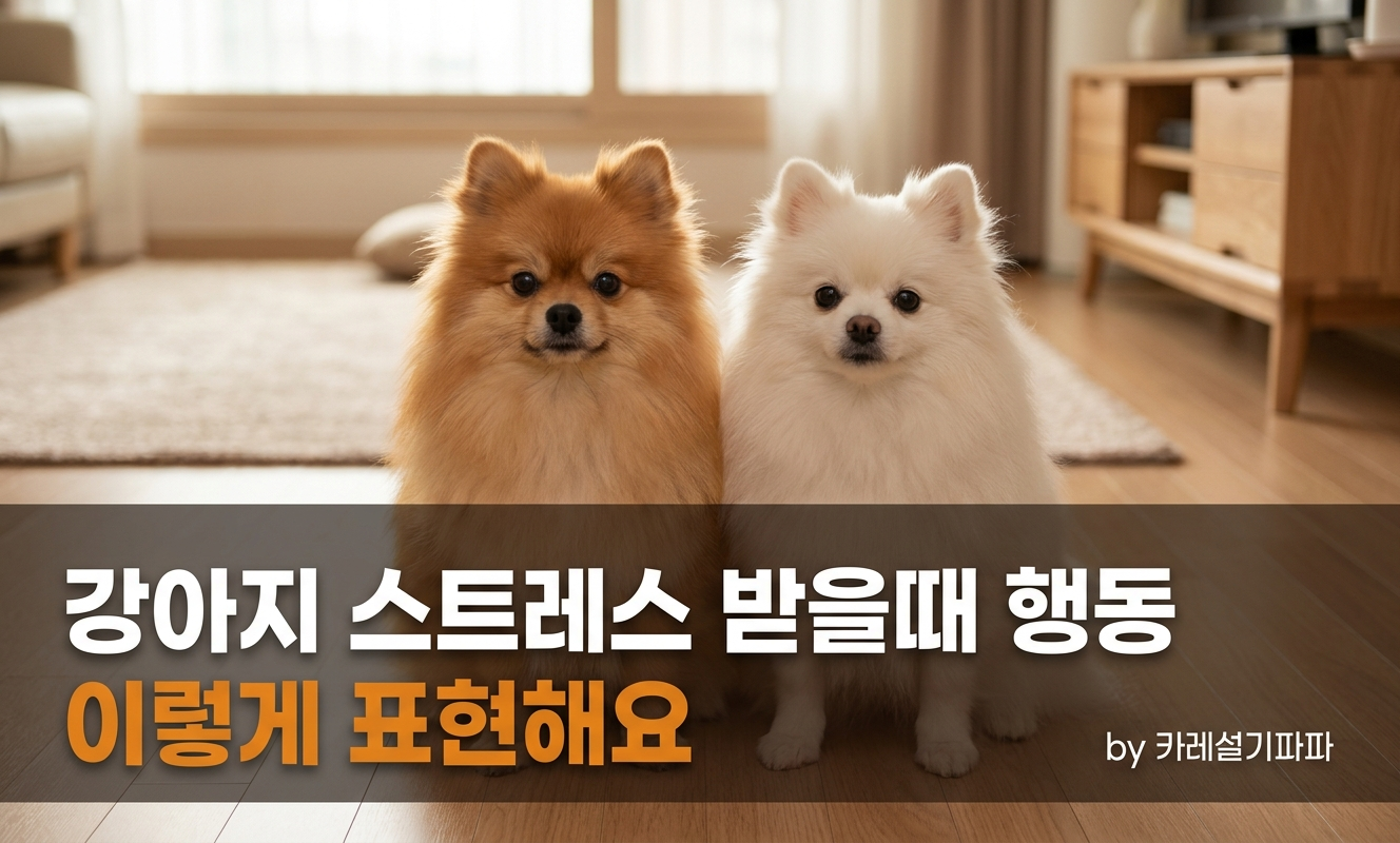 카레와 설기 포메 두 마리 나란히