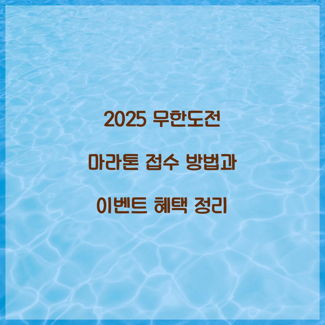 2025 무한도전 마라톤 접수