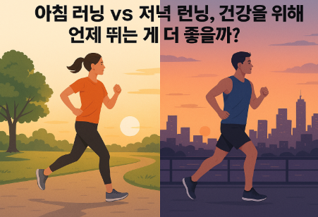 아침러닝과 저녁러닝 비교 이미지