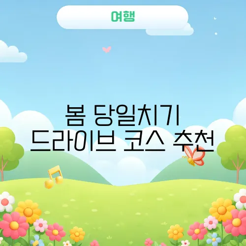 봄 당일치기 드라이브 코스 추천