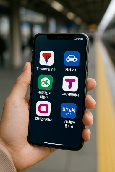 스마트폰 교통앱 관련 사진