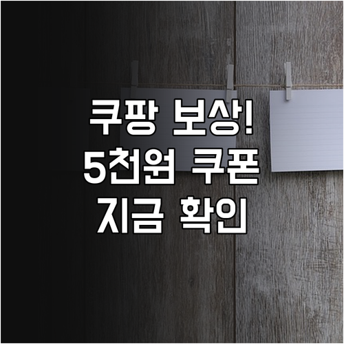 쿠팡 보상 5천원 쿠폰 확인 방법 및..