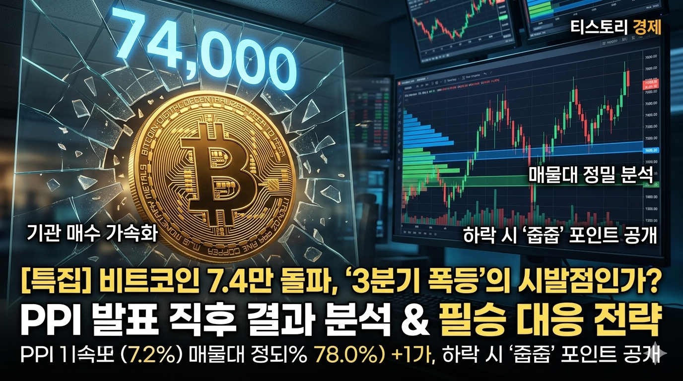 비트코인 7.4만 달러 저항선 테스트!