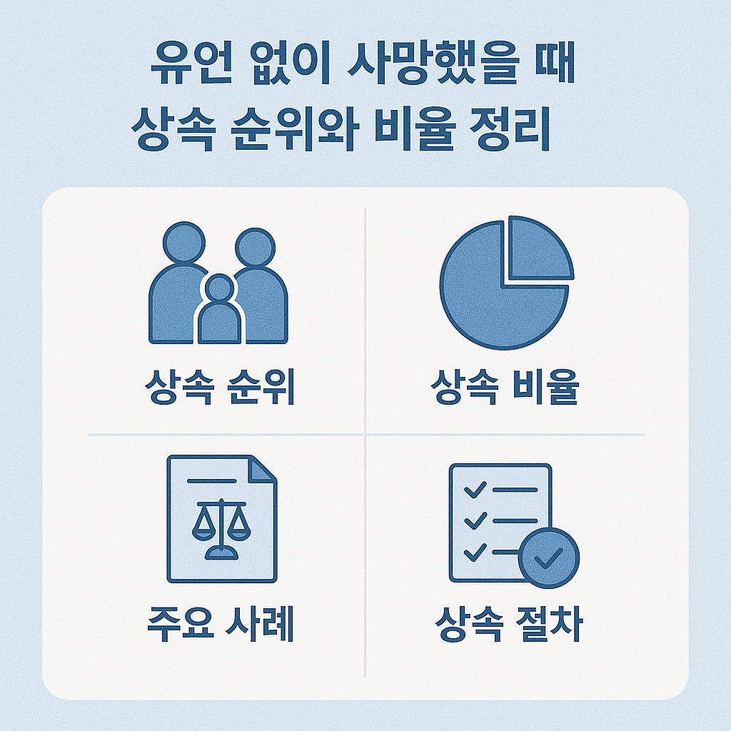 유언 없이 사망했을 때 상속 순위와 비율 정리