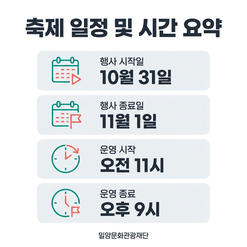 밀양 매운맛 축제 일정 및 시간 요약