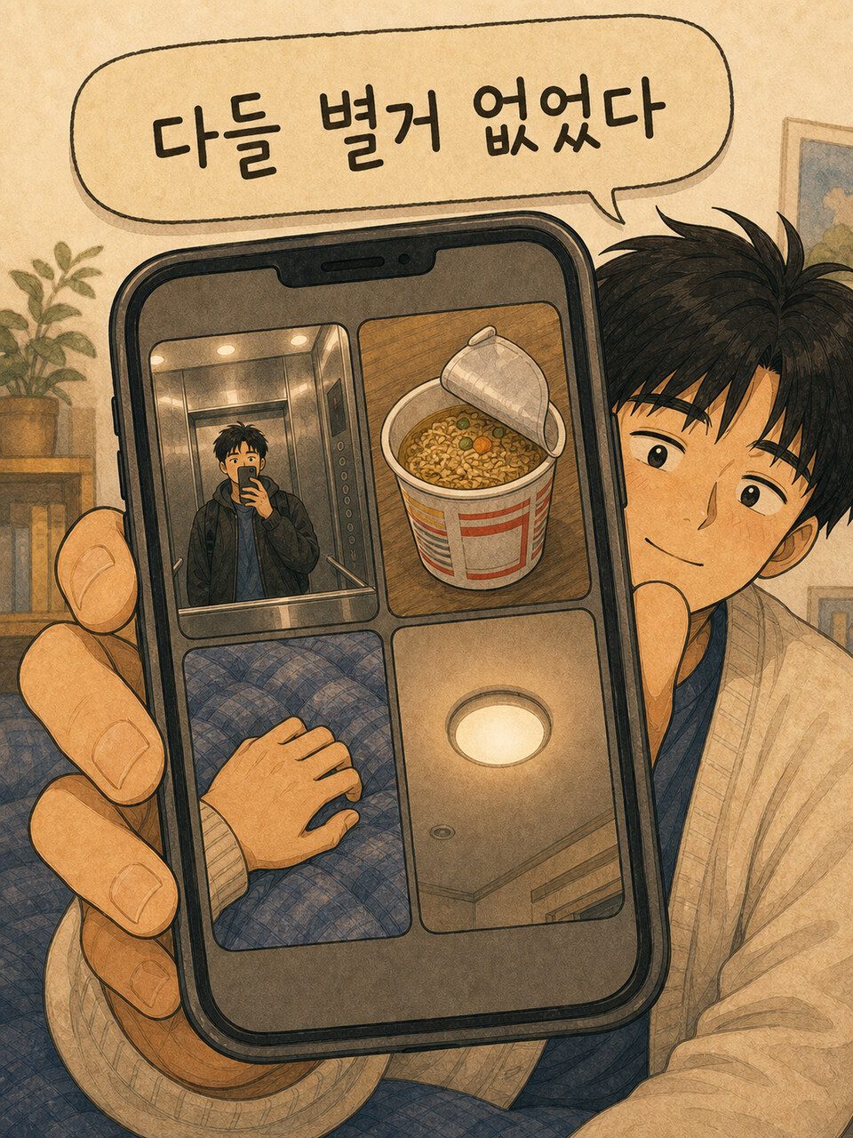 친구들의 2초 영상도 다들 별거 없었다는 장면