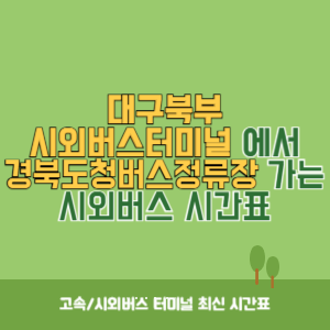 대구북부시외버스터미널에서 경북도청버스정류장 가는 시외버스 시간표 최신정보