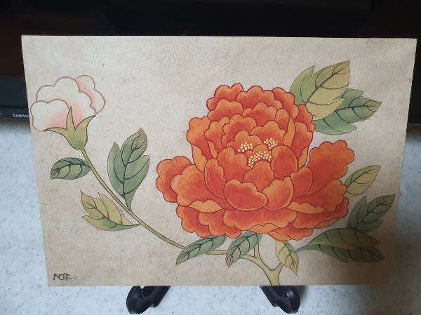 직접 그린 모란도