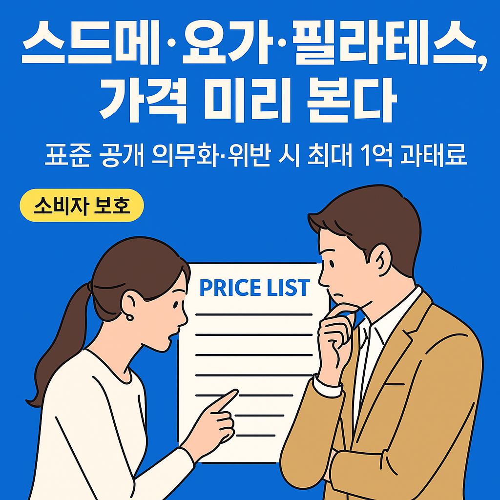 예비부부가 커다란 가격표를 함께 살펴보는 장면을 담은 플랫 일러스트