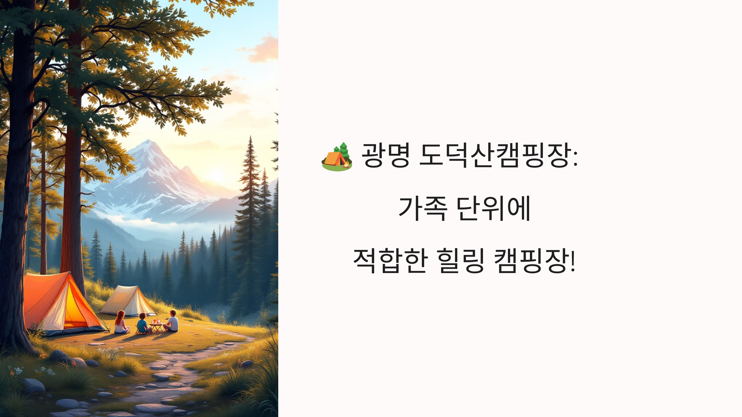 🏕️ 광명 도덕산캠핑장: 가족 단위에 적합한 힐링 캠핑장!
