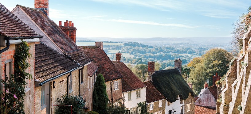 언덕비탈에 예쁜집들이 늘어서 있는 사진