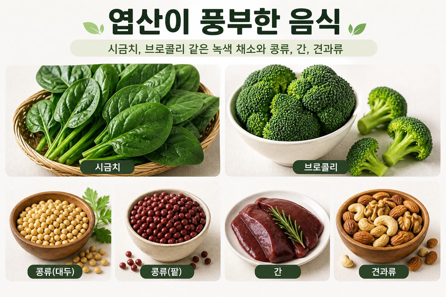 엽산이 풍부한 음식들