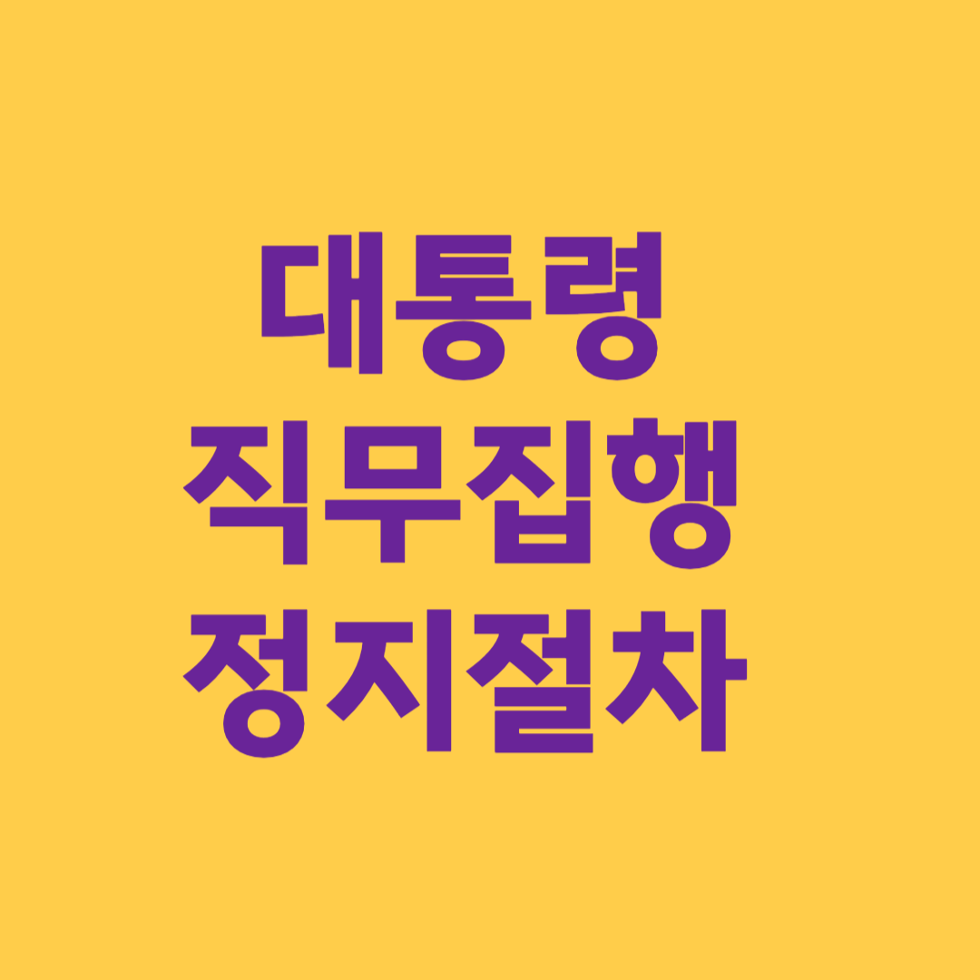 대통령 직무집행 정지 절차 영향