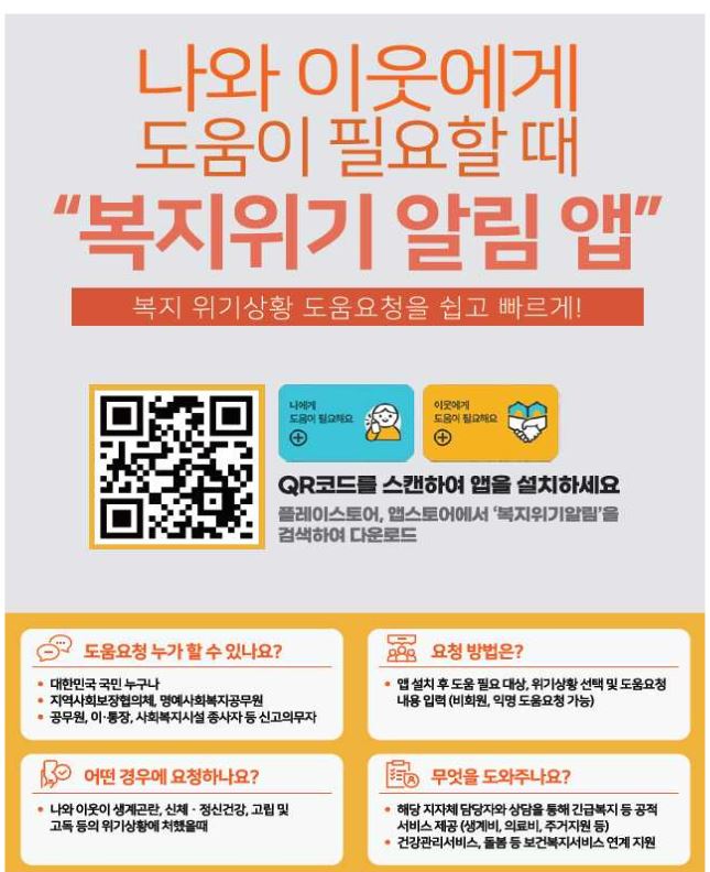 복지위기 알림 앱 설치 및 사용법 맞춤형 복지서비스
