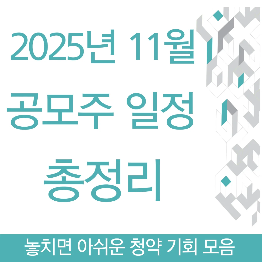 2025년 공모주 청약일정 총정리