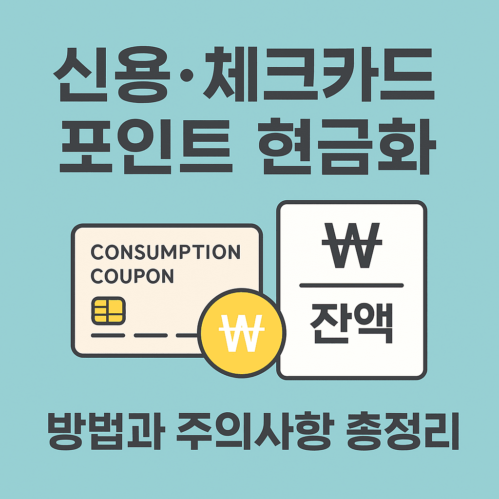 신용·체크카드 포인트 현금화 방법 총정리 (2025 최신 가이드)