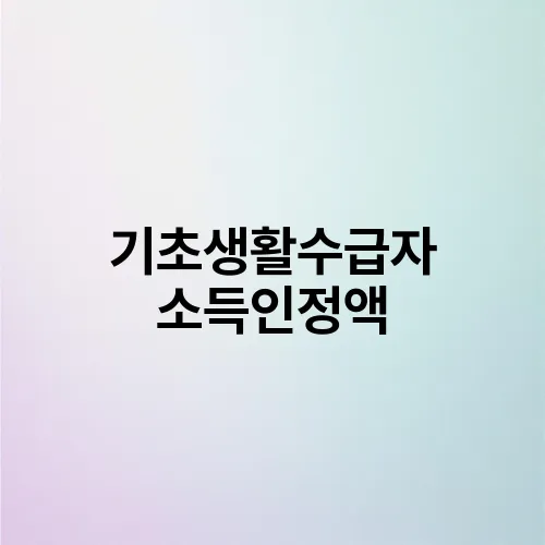 기초생활수급자 소득인정액