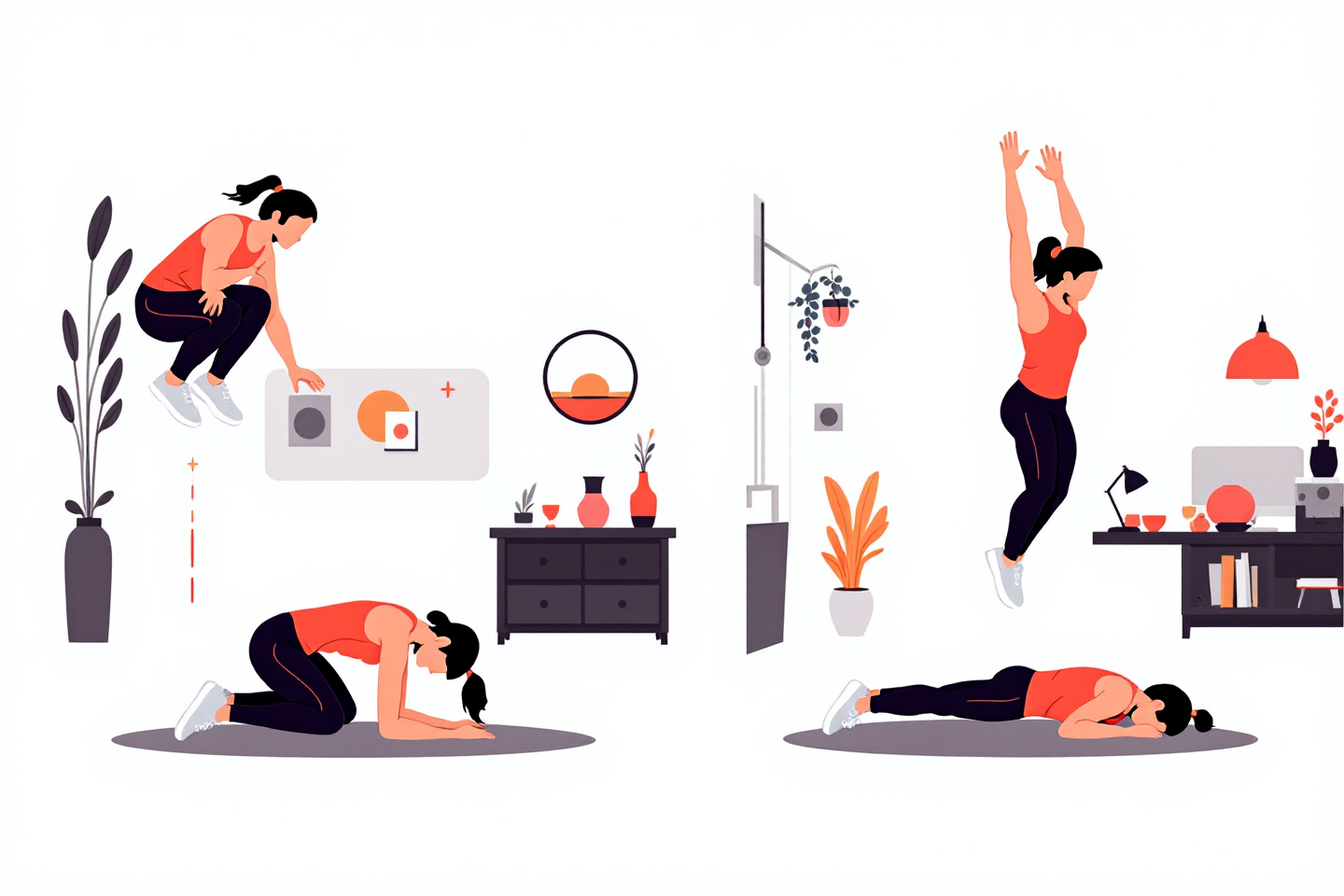 버피테스트를 설명한 일러스트 이미지