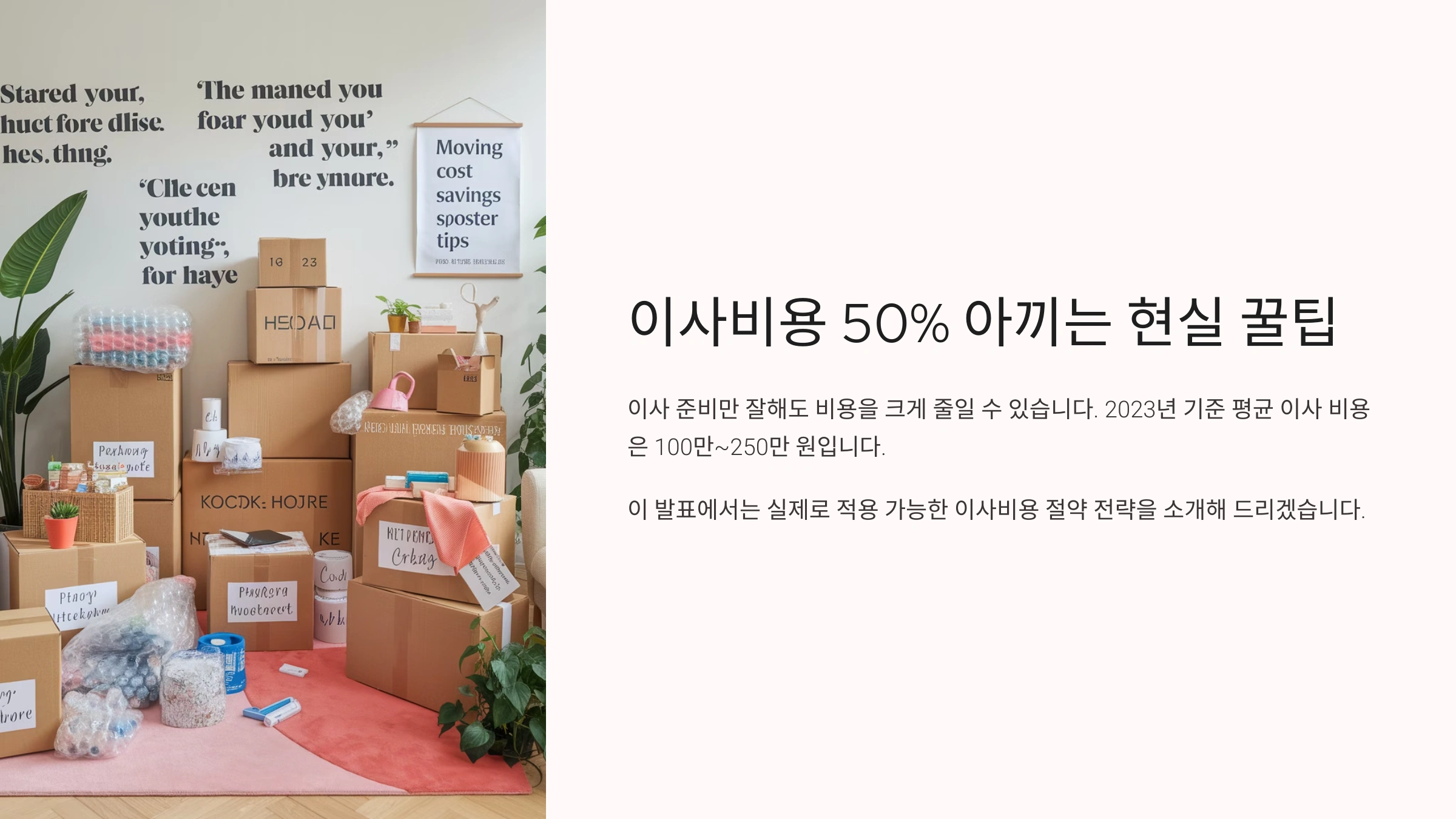 이사비용 50% 아끼는 현실 꿀팁, 이사 전 꼭 보세요