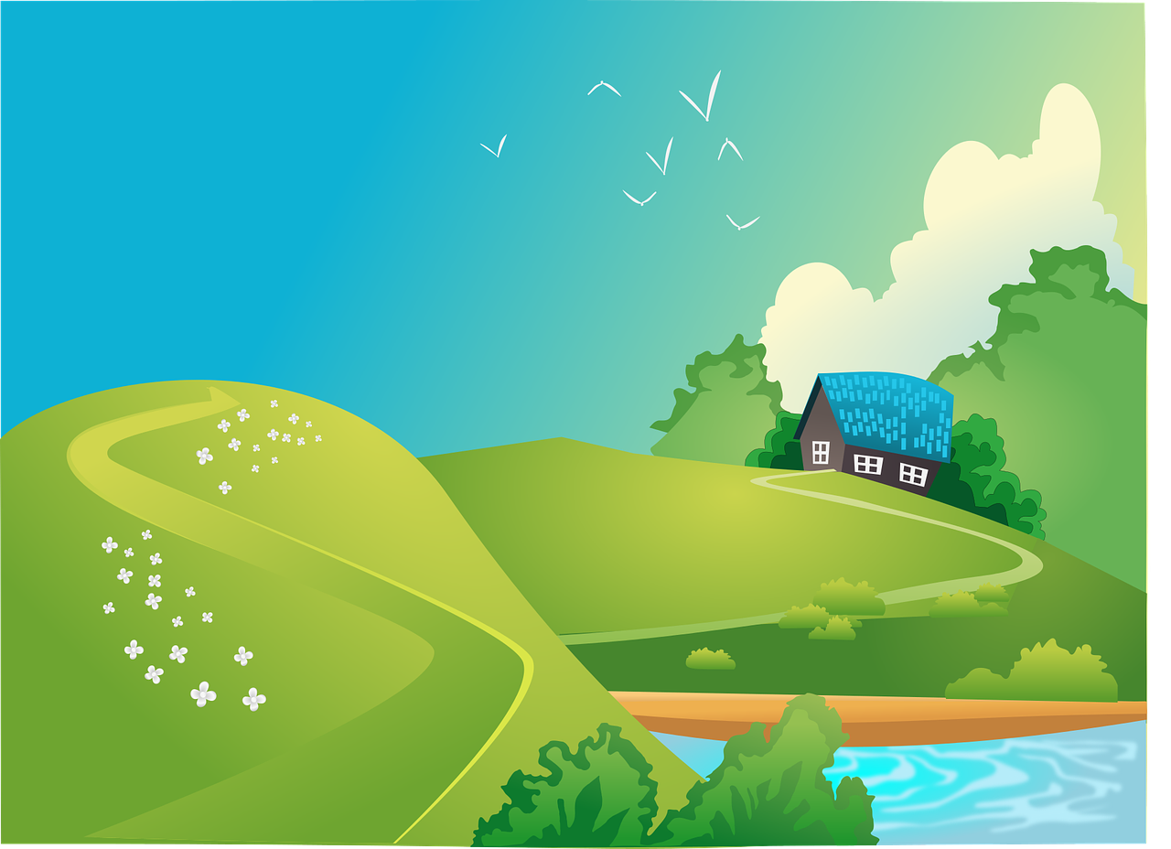 푸른 초원위의 오두막집