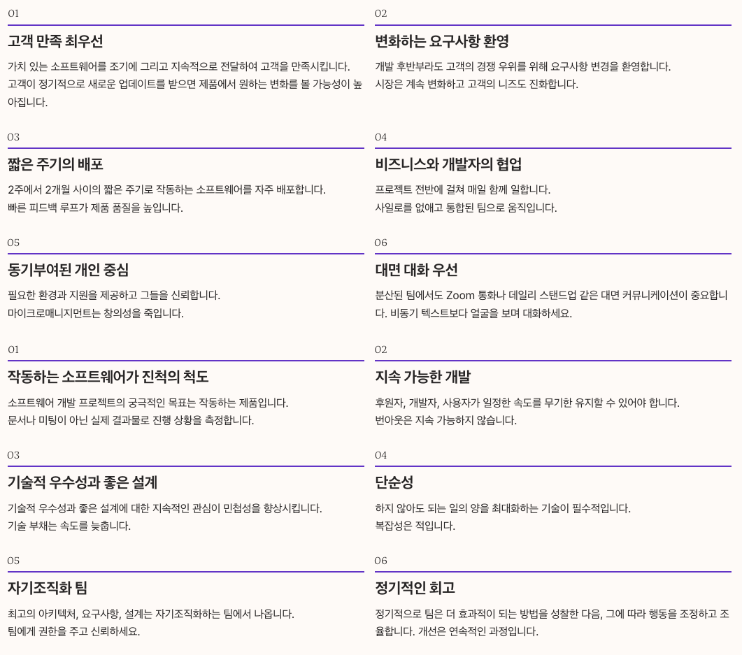Agile 실무 가이드를 위한 12가지 원칙 정리