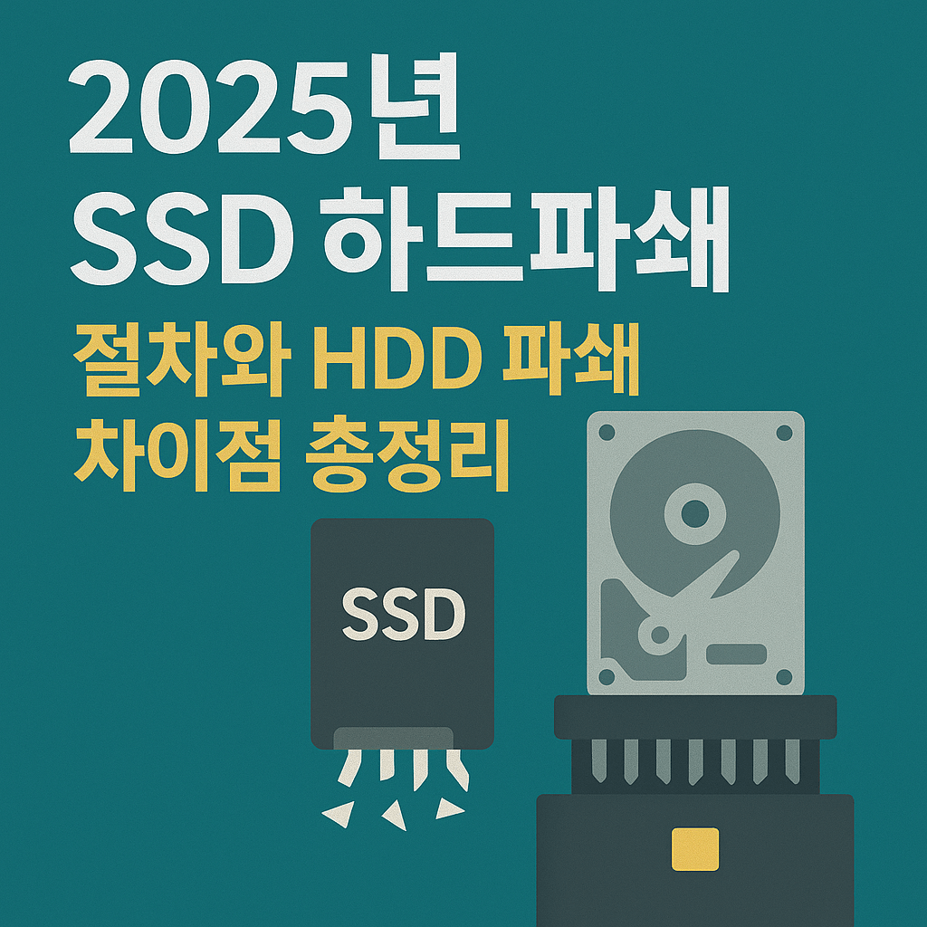 2025년 SSD 하드파쇄 절차와 HDD 파쇄 차이점 총정리