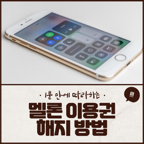 아이폰 멜론 이용권 해지 1분 만에 따라하기