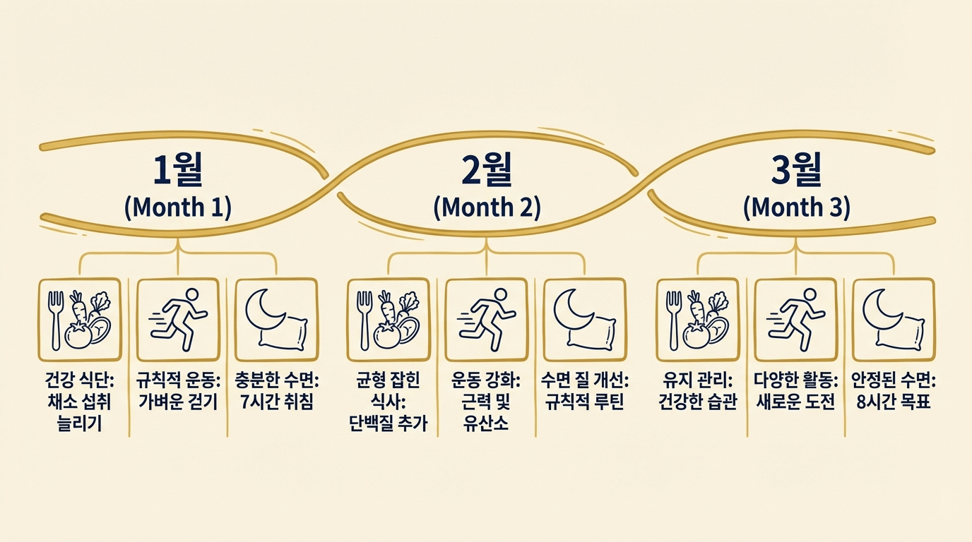 경계 수치 정상 회복 3개월 생활 루틴 일러스트