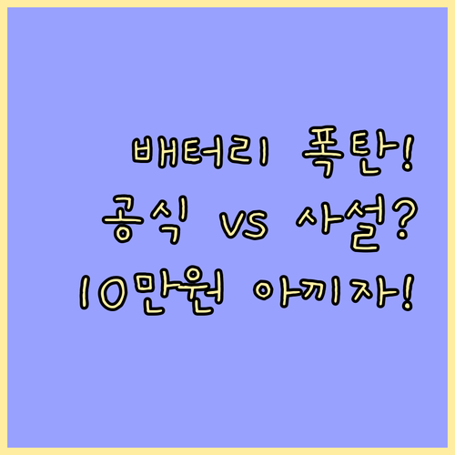고가 청소기 배터리 교체 공식 센터와..