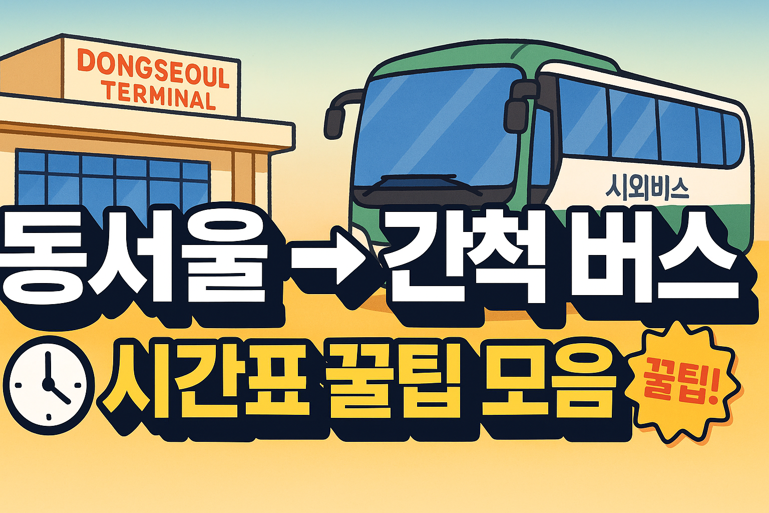 동서울터미널 &rarr; 간척(강원) 시외버스 노선 시간표 꿀팁