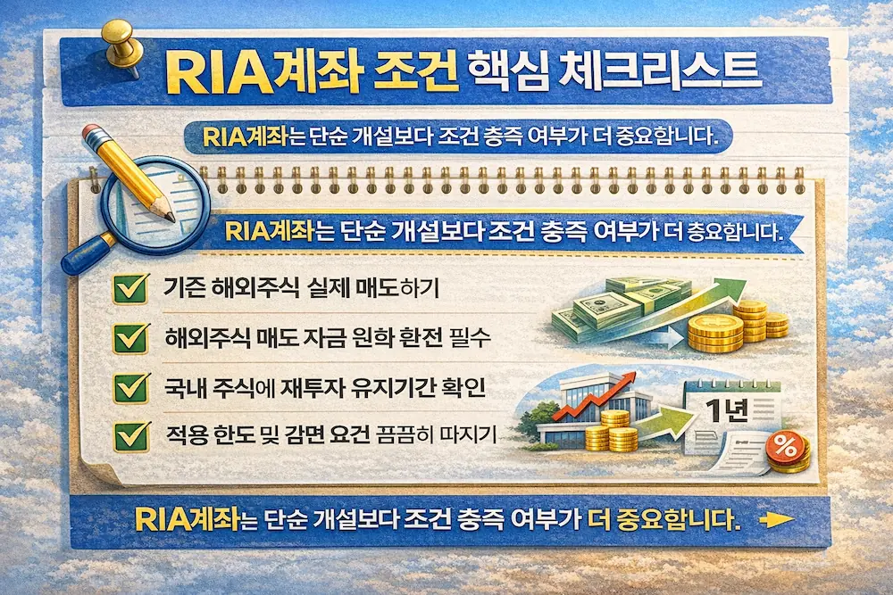 RIA계좌 조건 핵심 체크리스트
