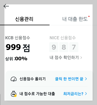 신용관리 점수 조회 사진