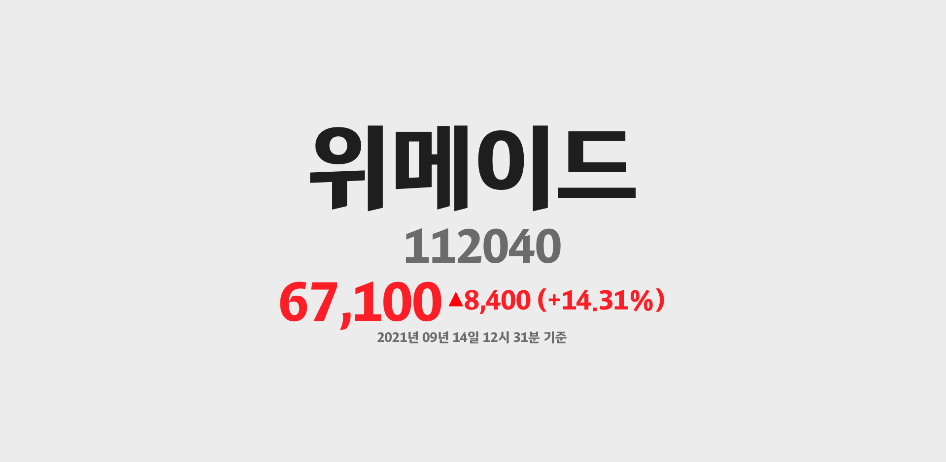 위메이드 2021-09-14 12:31:13.076497기준 주가