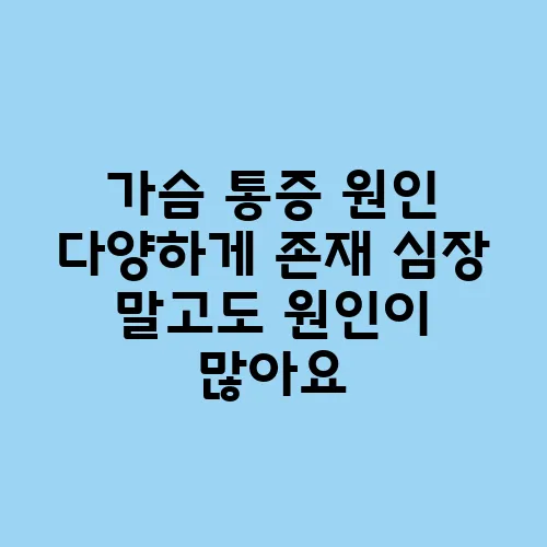 가슴 통증 원인 다양하게 존재 심장 말고도 원인이 많아요