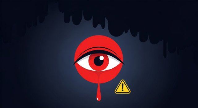 백내장 수술후 통증&middot;암막 같은 응급 위험 신호를 강조한 이미지