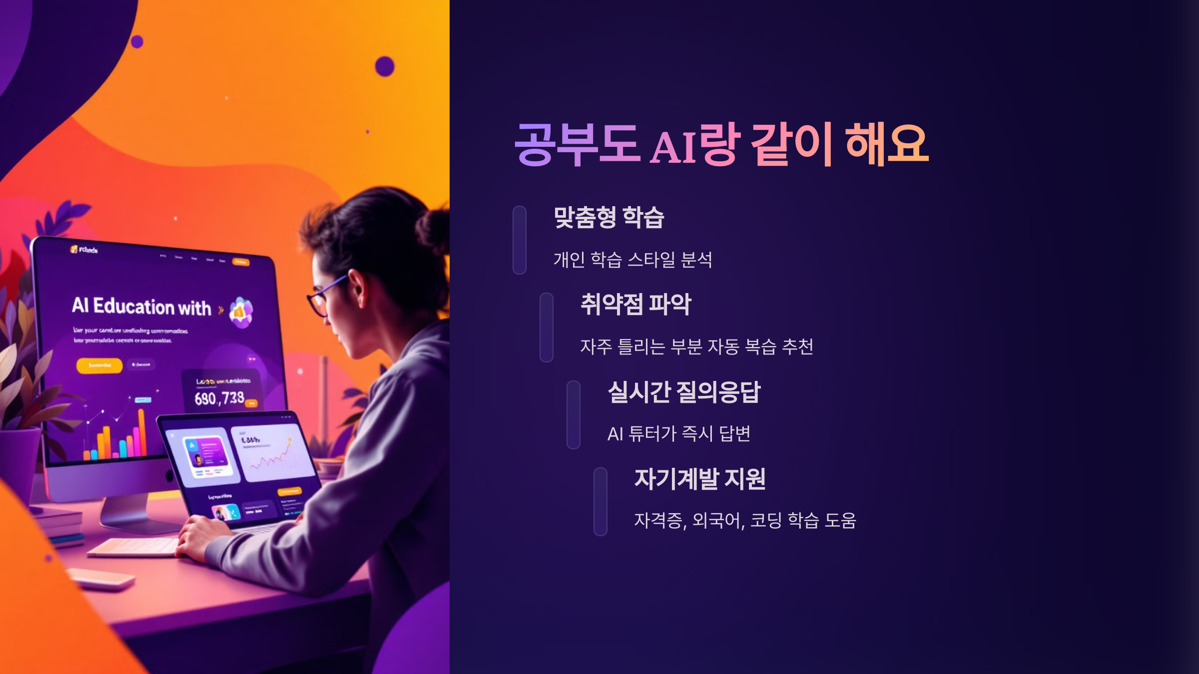 "AI 기반 온라인 학습 화면"