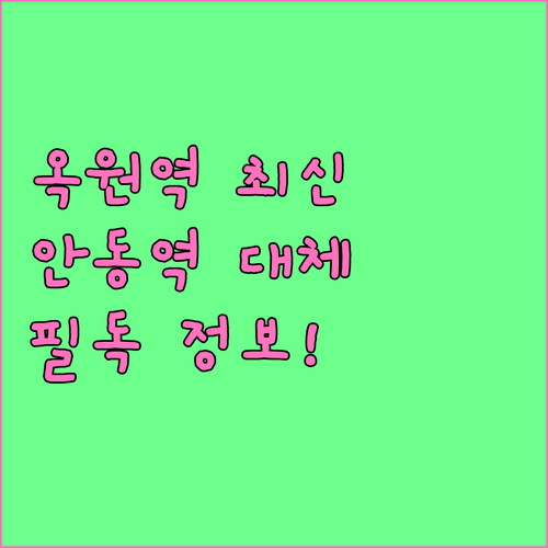 옥원역 시간표 정보와 현재 운영 상황..